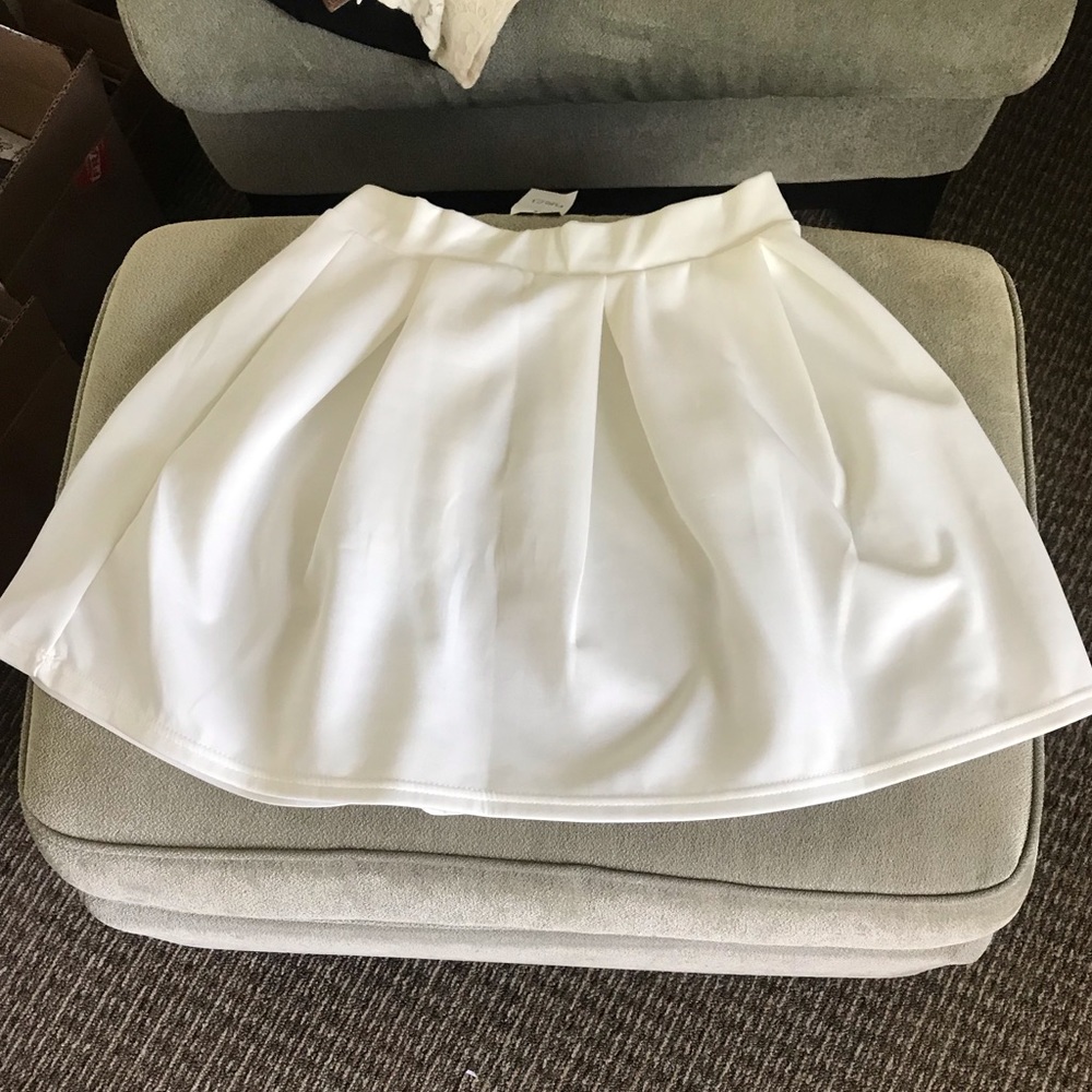 White skater skirt